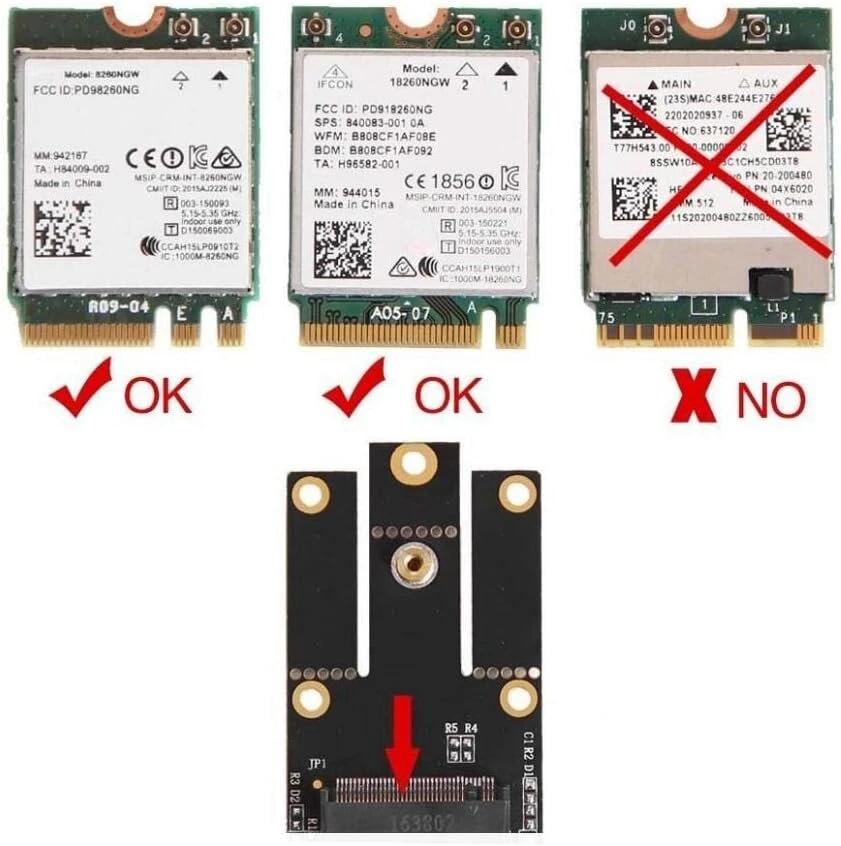 M.2 Ngff į Pci-e adapterio plokštę belaidžio Wifi Bluetooth tinklo kortelės keitiklis nešiojamam kompiuteriui/nešiojamam Kompiuteriui/pc, numatytasis
