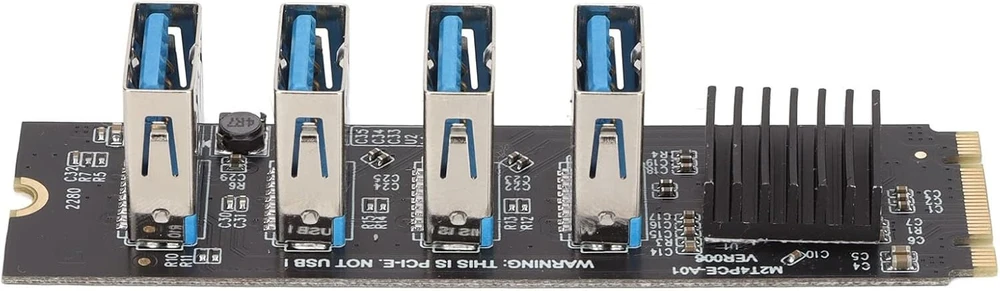 M.2 Nvme į 4 prievadų Pci-e 1x Usb 3.0 Riser Card, 4 Pcie grafikos plokštės prailginimas, M.2 Nvme į Pcie 1x Riser Card, adapterio daugiklio plokštė, skirta Bitcoin kasimui