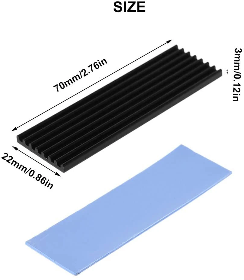M2 ssd heatsink, 3 rinkiniai m.2 termo pagalvėlių, aušintuvo rinkinys heatsink, aliuminio aušintuvas su silikonine termo pagalvėle, puslaidininkių įrenginių aušintuvas, heatsink 2280 pcie nvme cpu aušinimas, skirtas 2280 m.2 ssd m2