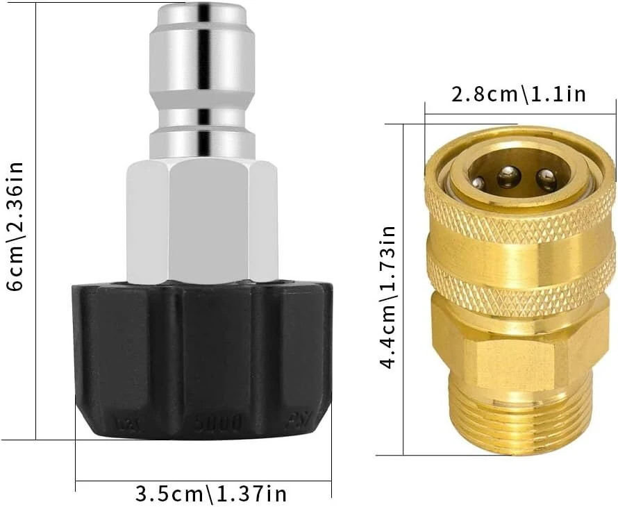 M22 Slėgio Plovimo Adapterių Rinkinys, 3/8" Greita Jungtis, 2 Vnt.