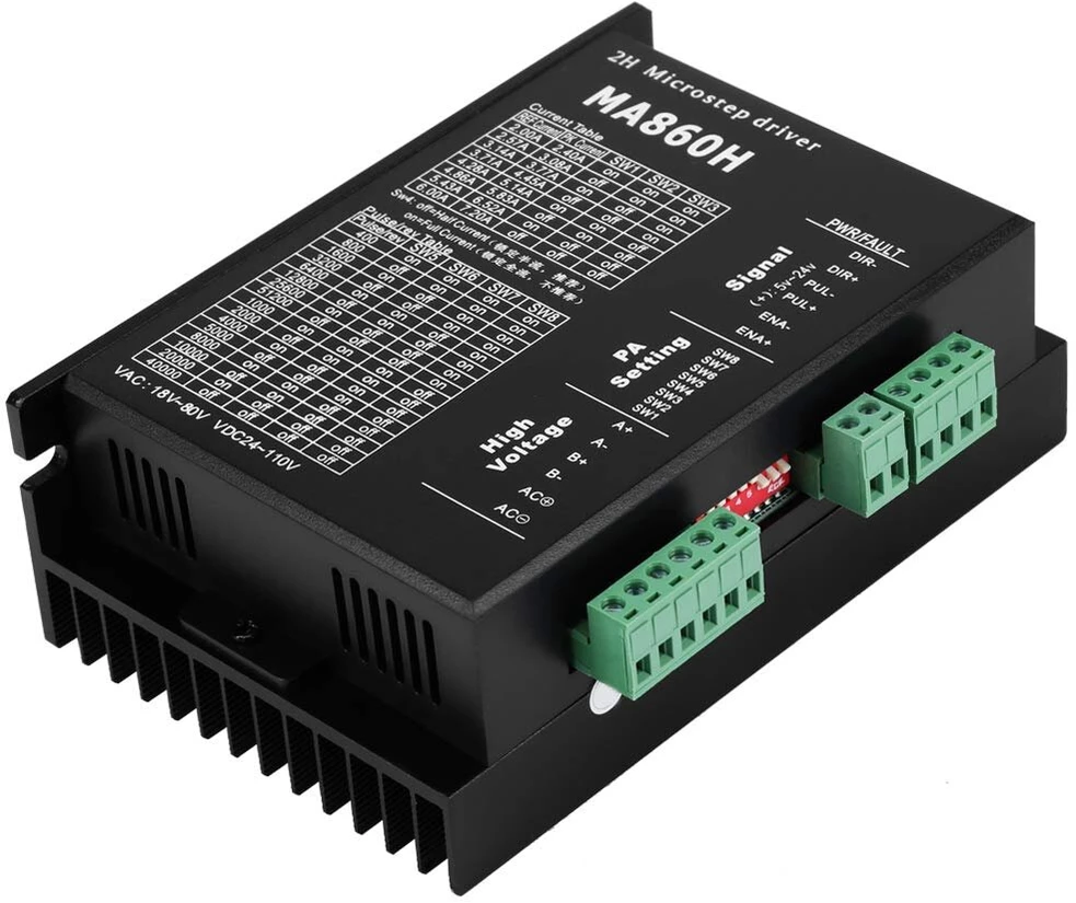 Ma860h motor driver 1vnt stepper motor driver controller module 18 80v ac 24 110v dc 7.2a skirtas 2 phase 86 motor