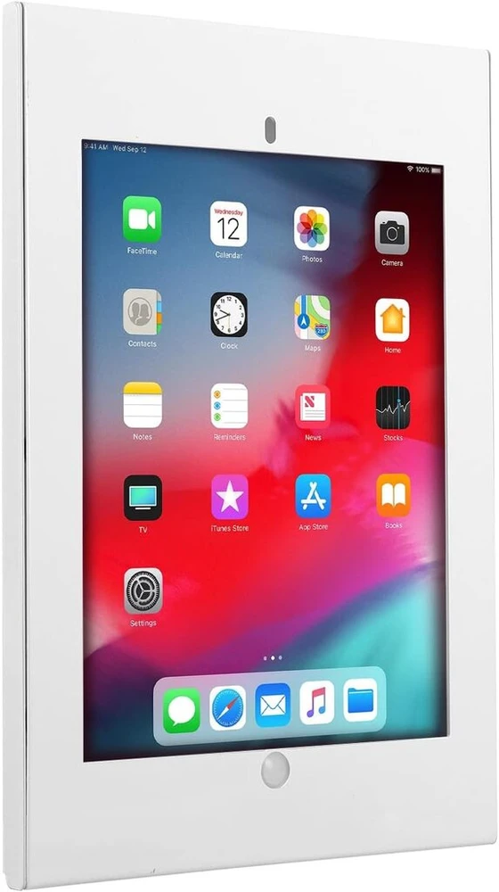 Maclean mc-907 planšetinio kompiuterio sieninis laikiklis su apsauga nuo vagystės, universalus laikiklis, suderinamas su 12.9 colių ipad pro (gen1/2), vesa montavimas, 75 x 75 (baltas)