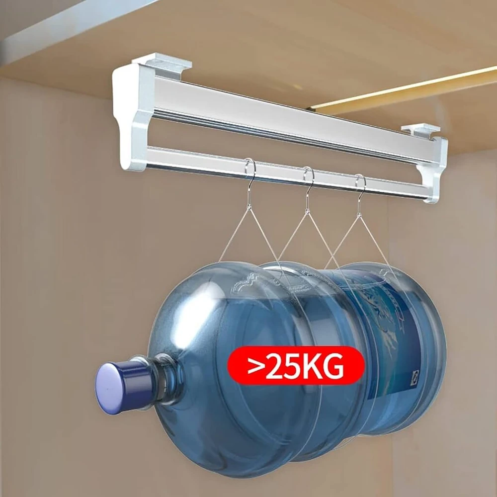 Mafage ištraukiamas drabužių kabyklos strypas, reguliuojamas teleskopinis drabužių kabyklos strypas 292 mm, baltas