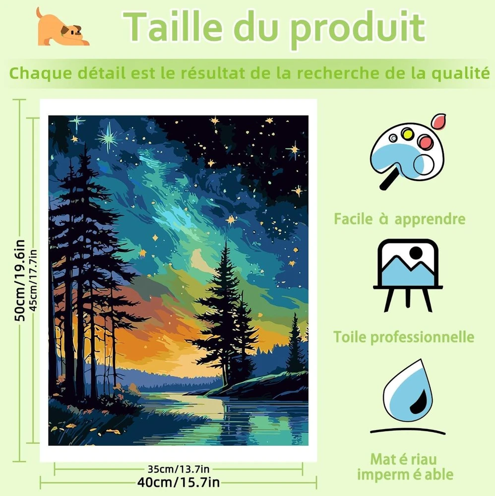 Mafenr Art paveikslas pagal skaičius suaugusiems, peizažas, paveikslas pagal skaičius peizažas dekoravimui ir dovanoms, (40 x 50 cm), be rėmo