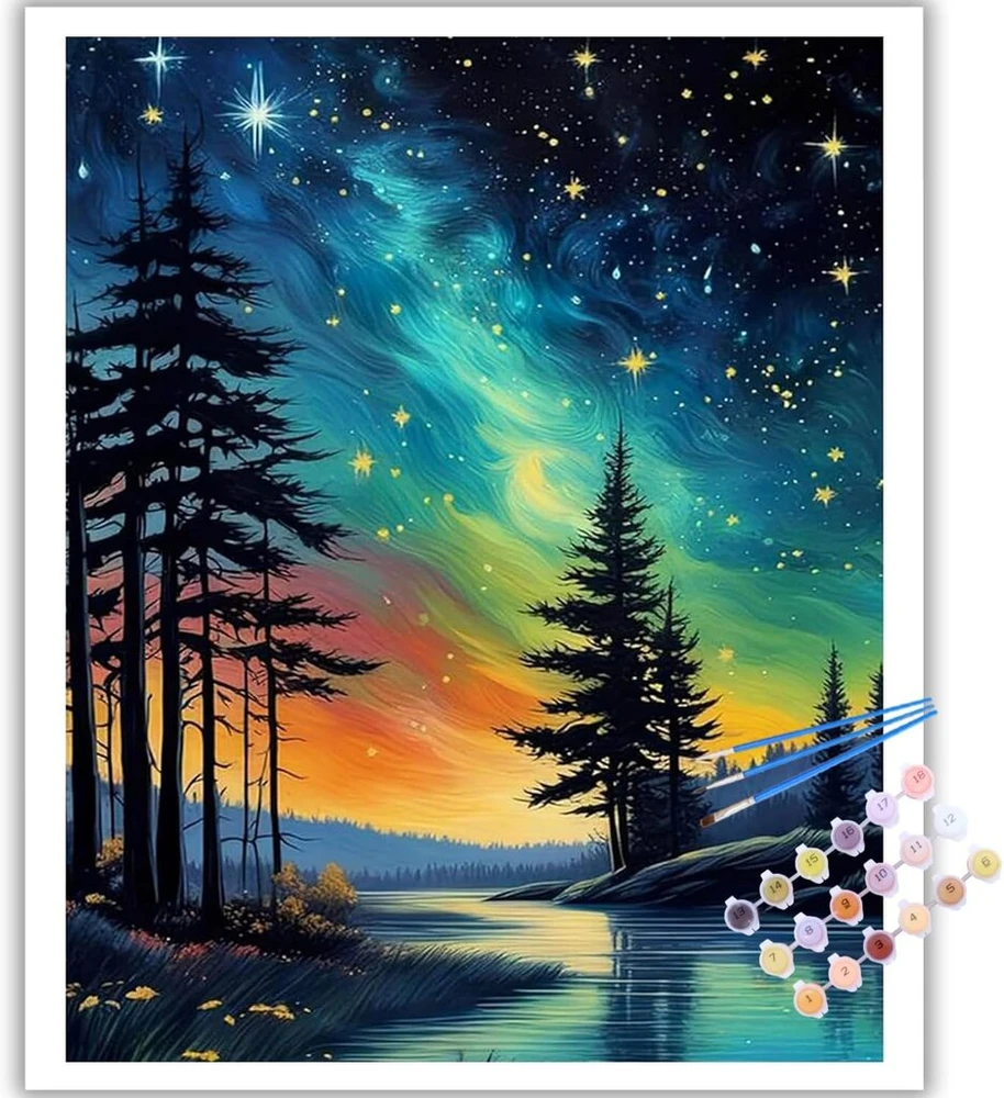 Mafenr Art paveikslas pagal skaičius suaugusiems, peizažas, paveikslas pagal skaičius peizažas dekoravimui ir dovanoms, (40 x 50 cm), be rėmo