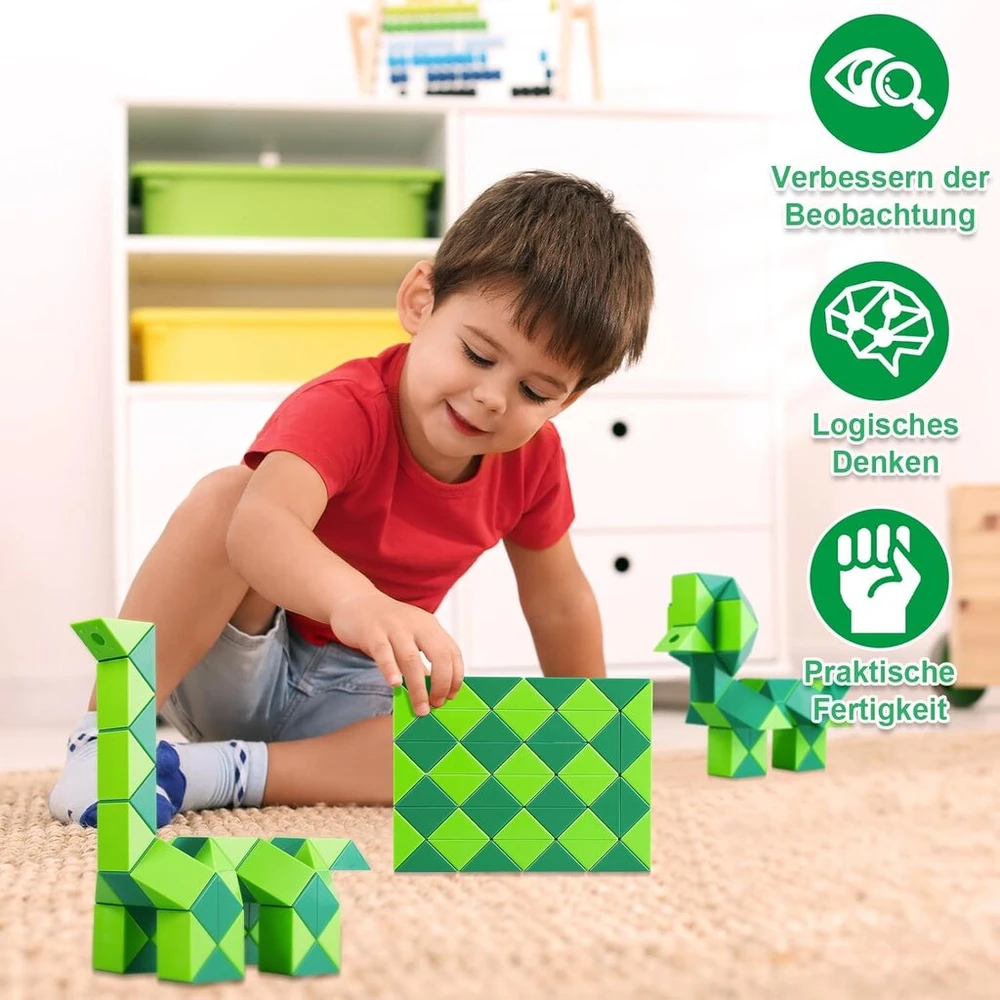 Magijos Gyvatės Kubas, 48 Dalys, Žaislas Vaikams ir Suaugusiems (žalias)