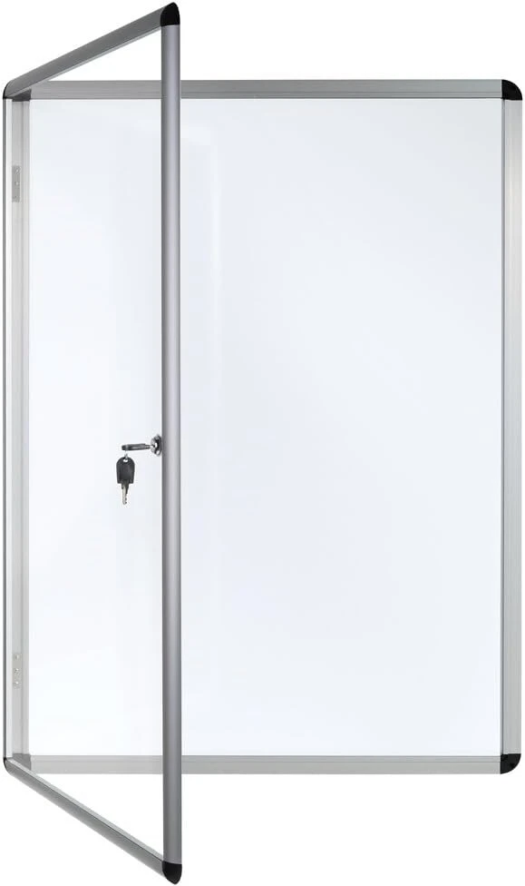 Magnetinė vitrina su baltu paviršiumi 72x98 cm