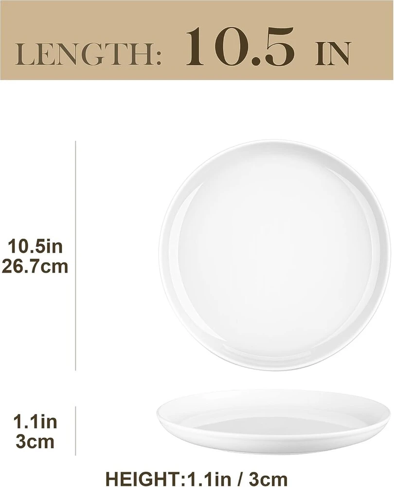 Malacasa Reg 6 vnt. 26,7 cm gilios lėkštės, kreminės baltos