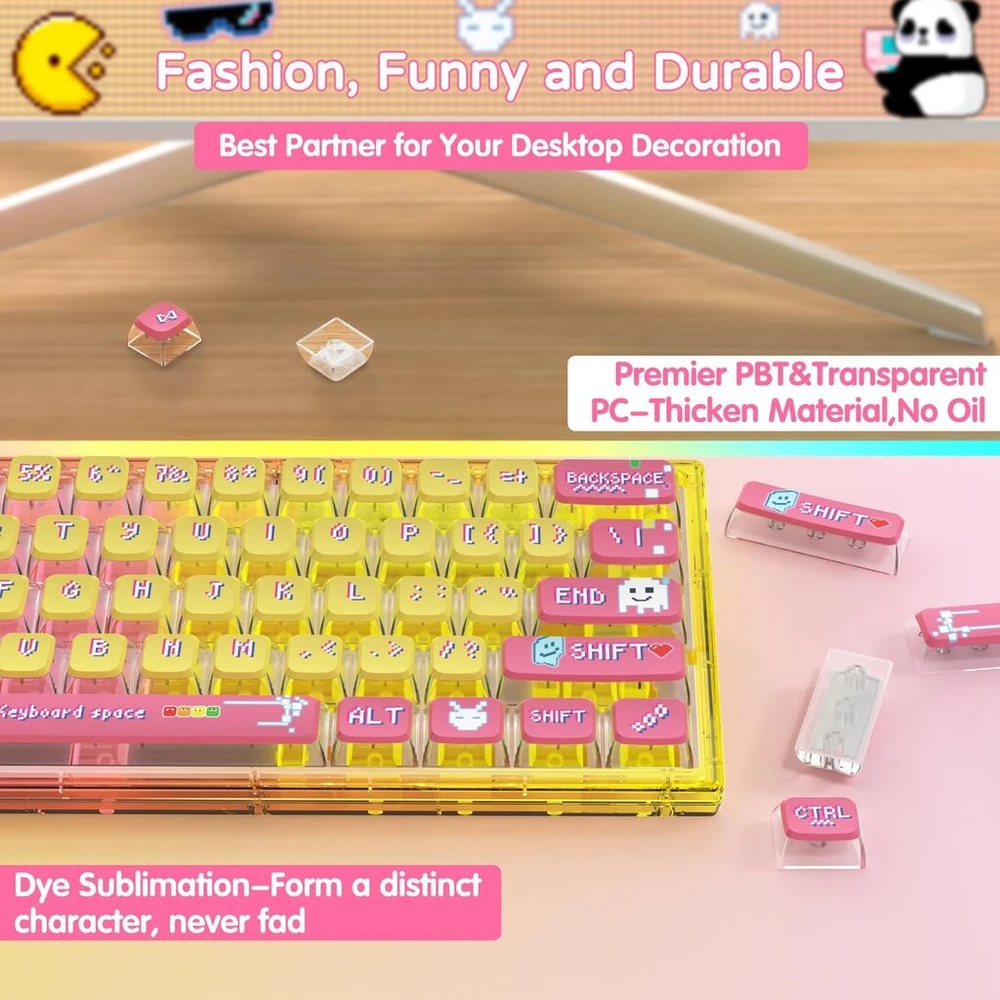 Mambasnake 120 klavišų Pbt Pudding klavišų dangtelių rinkinys, Asa profilis, Pbt spalvų sublimacija, Ansi Us išdėstymas, skirtas Tkl 61 68 87 98 104 108 mechaninei klaviatūrai, suderinamas su Cherry Mx Gateron Otemu Kailh jungikliais