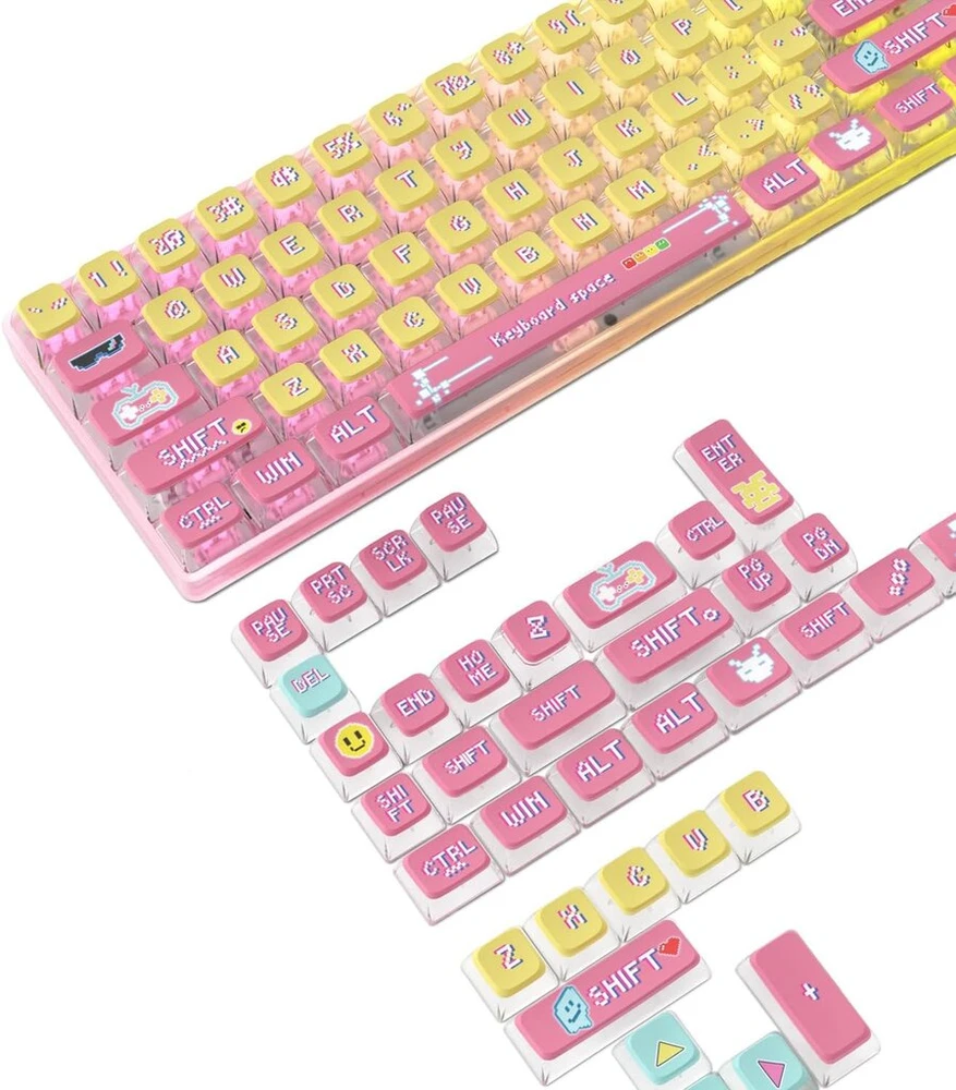 Mambasnake 120 klavišų Pbt Pudding klavišų dangtelių rinkinys, Asa profilis, Pbt spalvų sublimacija, Ansi Us išdėstymas, skirtas Tkl 61 68 87 98 104 108 mechaninei klaviatūrai, suderinamas su Cherry Mx Gateron Otemu Kailh jungikliais