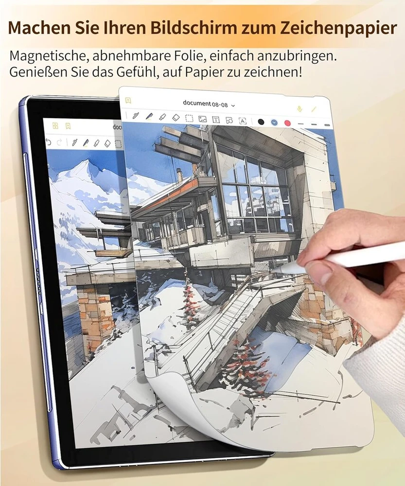 Manlian magnetinė popierinė apsauginė plėvelė, skirta microsoft surface pro 7 plus & pro 7/6/5/4/3, tarsi rašytumėte / pieštumėte ant popieriaus, nuimama ir daugkartinio naudojimo, popierinė ekrano apsauga
