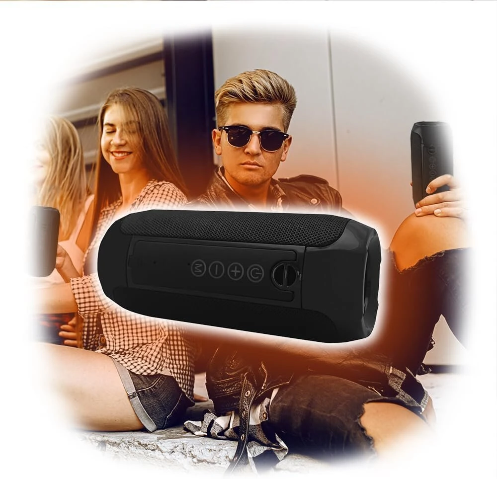 Kompiuterio kolonėlės Manta nešiojama bluetooth kolonėlė - Party Speaker 2 x 5 W - Boombox Fm/usb/micro Sd Kortelė/aux-in - Laisvų rankų įranga - Patobulintas žemų dažnių garsas - Spk12go