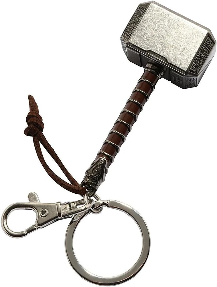 Marvel Thor'o kūjo spalvotas alavo raktų pakabukas