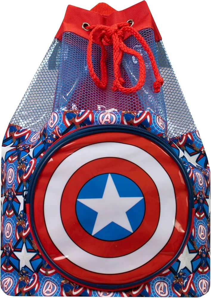 Marvel vaikiškas kapitono amerikos paplūdimio krepšys, mėlynas