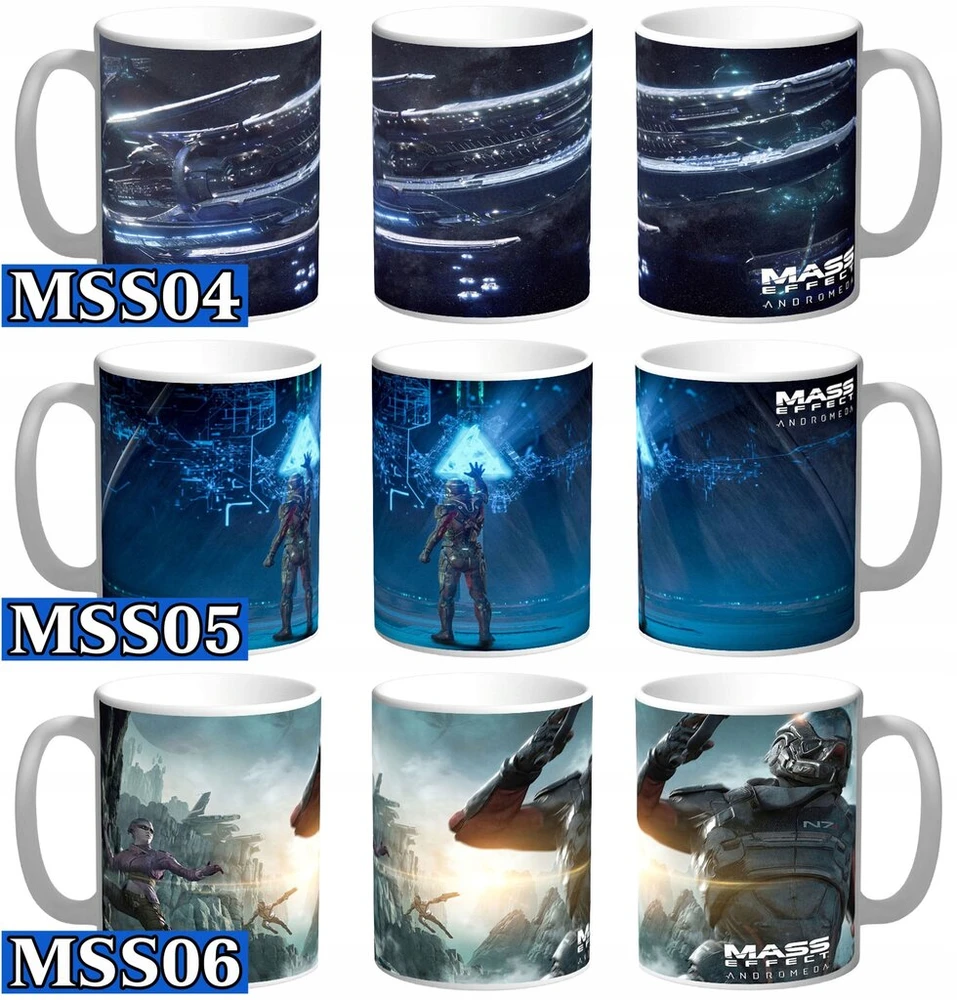 Mass Effect Andromeda puodelis, dovanų daug raštų