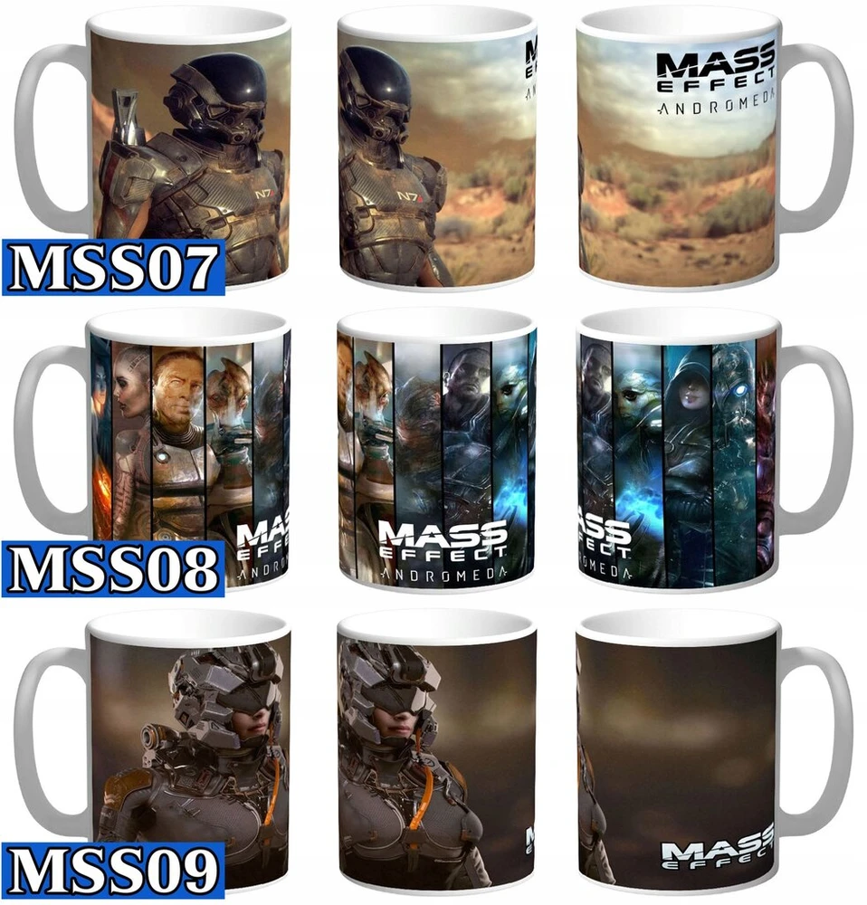 Mass Effect Andromeda puodelis, dovanų daug raštų