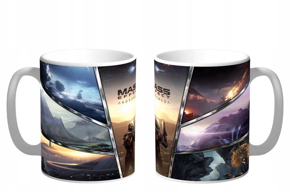 Mass Effect Andromeda puodelis, dovanų daug raštų