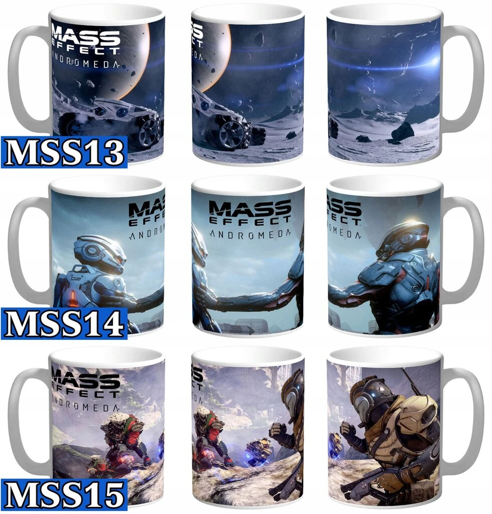 Mass Effect Andromeda puodelis, dovanų daug raštų