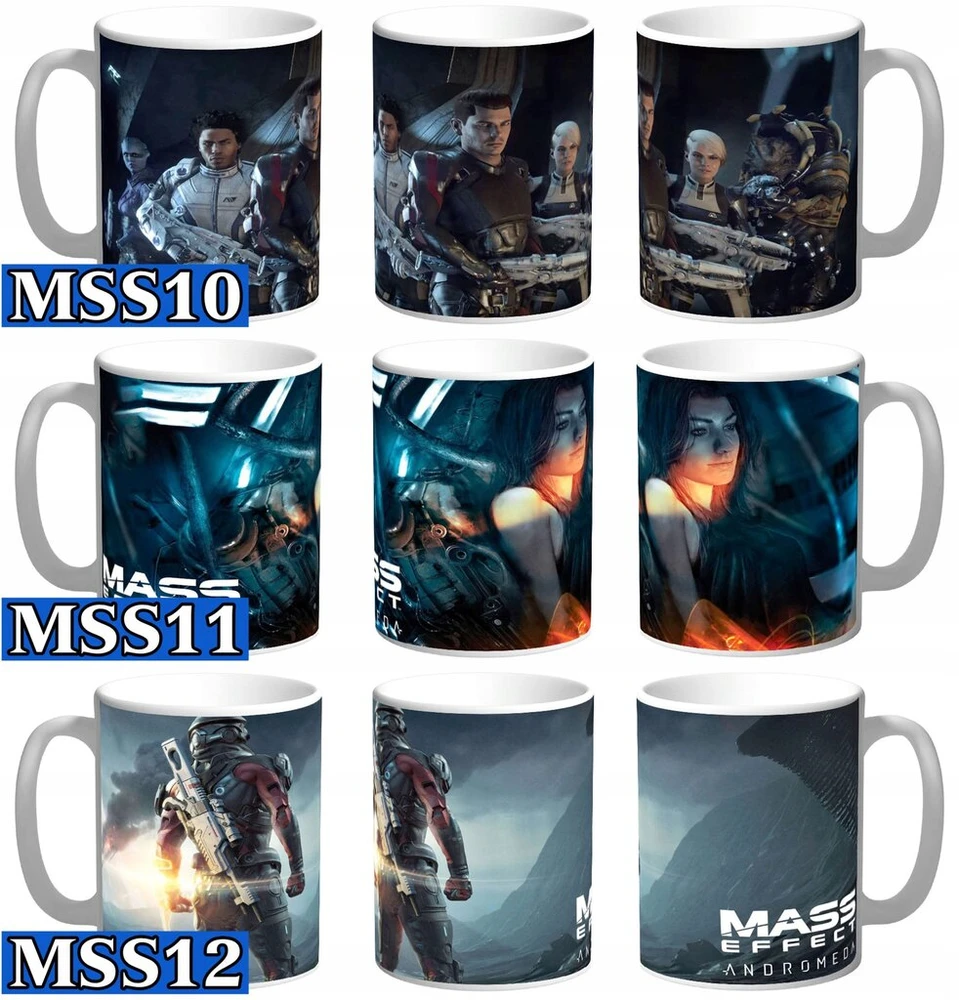 Mass Effect Andromeda puodelis, dovanų daug raštų