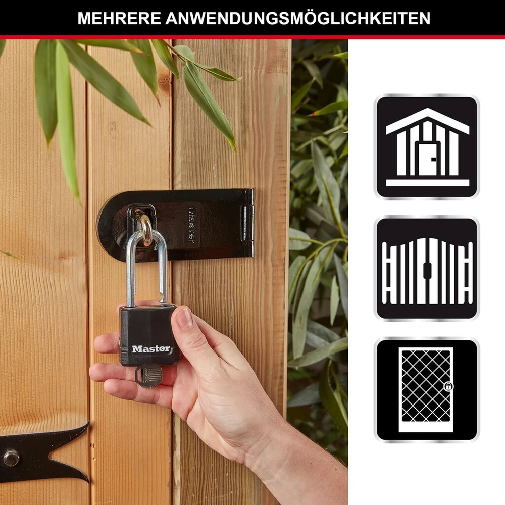 Master Lock pakabinamas užraktas, Excell® dengtas laminuoto plieno pakabinamas užraktas, aukštos apsaugos užraktas, rakinamas užraktas, geriausiai tinka sandėliukams, pašiūrėms, garažams, tvoroms ir kt.