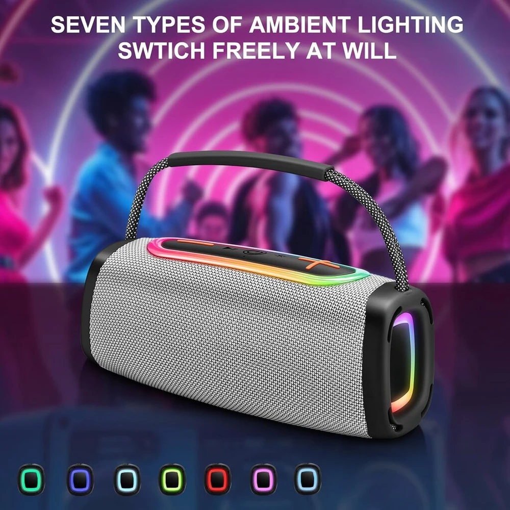 Kompiuterio kolonėlės Matast nešiojama bluetooth kolonėlė su spalvingais led