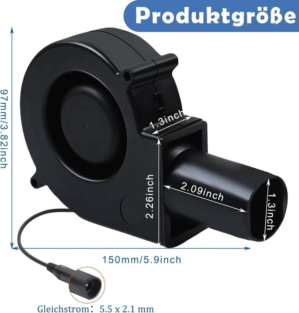 Maxawe Ac 230 V turbininis pūstuvas, 12 V reguliuojamas aušinimo ventiliatorius, radialinis ventiliatorius, radialinis ventiliatorius pripučiamam griliui, šaldytuvui, Bbq ventiliacijos ventiliatoriaus keitimas