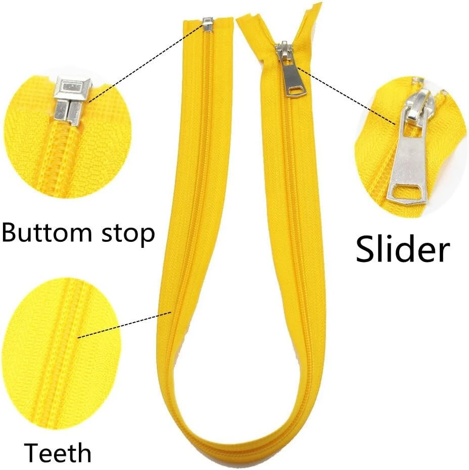Mebuzip 10 vienetų 35 cm nailoninių užtrauktukų rinkinys, 5 mm, atskiriami nailoniniai užtrauktukai striukėms (35 cm)