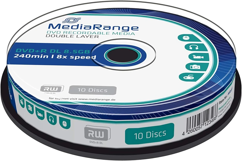 Mediarange mr466 dvd + dl 8x 8,5gb (10 vnt.)