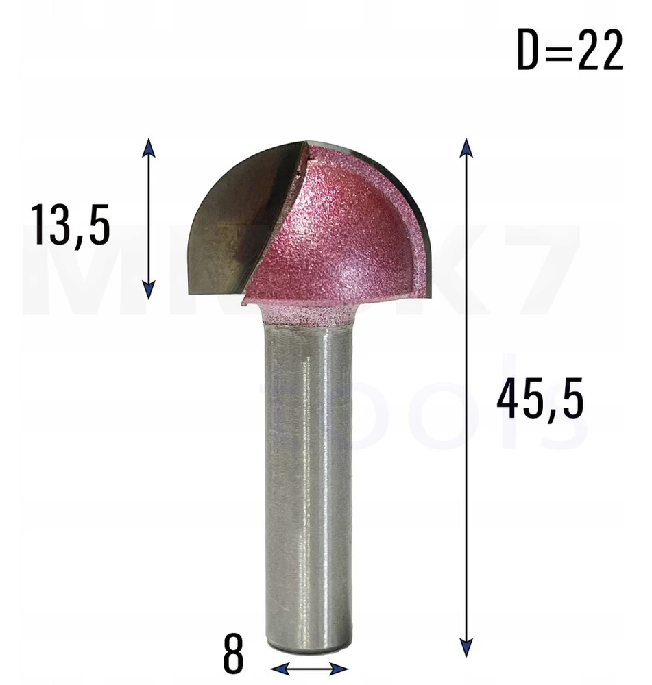 Medienos freza (apvali) U tipo 8*22 Vhm (huhao)