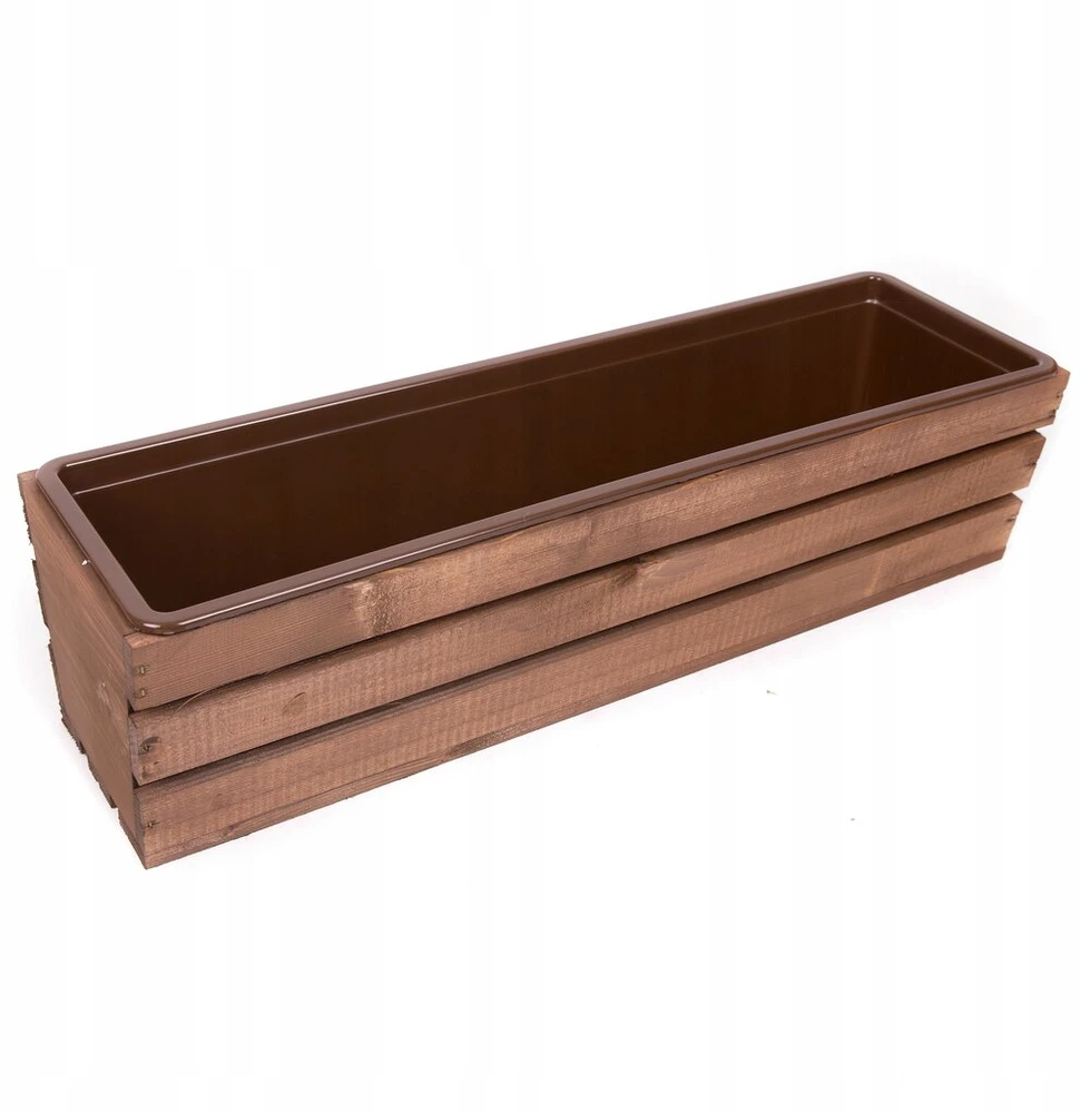 Medinė gėlių dėžė 60 cm, ruda