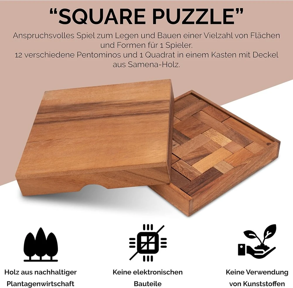 Medinė "pentomino" dėlionė: intelektualus žaidimas