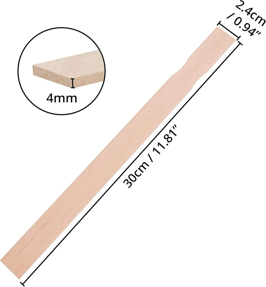 Medinės maišymo lazdelės amatams, 40 vnt., 30 cm