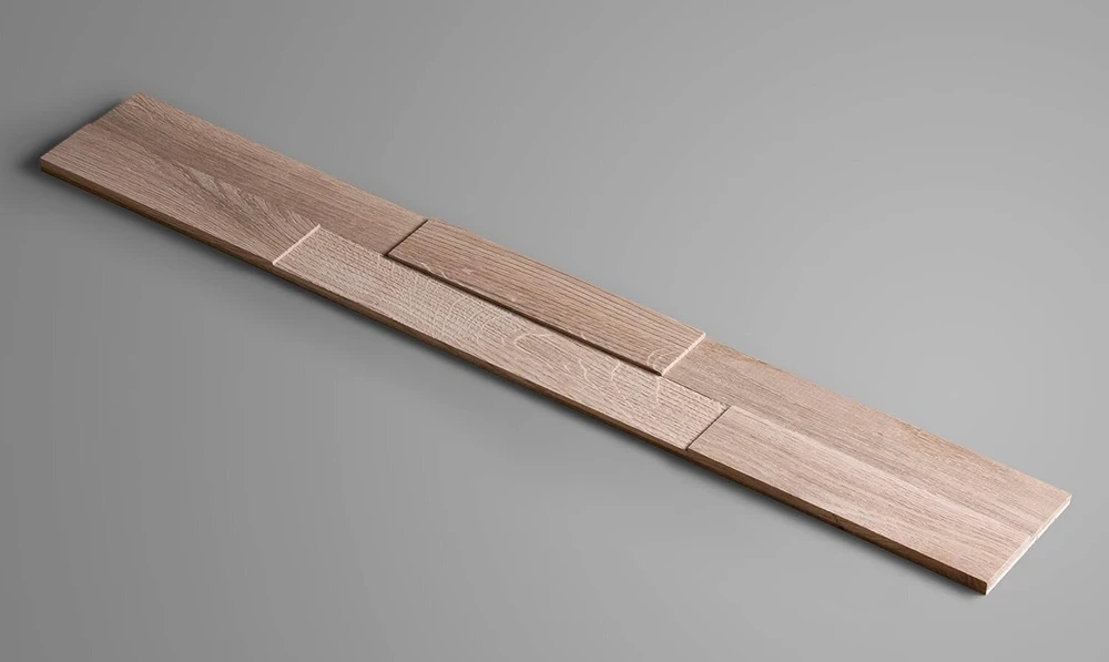 Medinės sienų apdailos plokštės modelis Ego, medinės sienų apdailos plokštės, 3d išvaizda, natūralaus ąžuolo medienos sienų plokštės (1 m2)