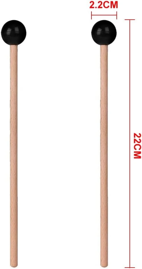Medinis Xilofono Plaktukas su Guminė Galvute, 22 cm