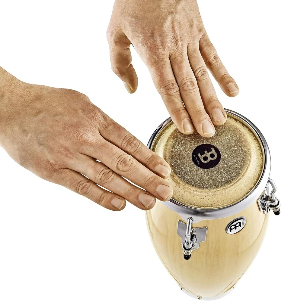 Meinl Percussion Mini Conga instrumentas - labai mažas rankinis būgnas - su buivolo kailiu - skersmuo 4,5 colio - Siam Oak, natūralus (mc100nt)