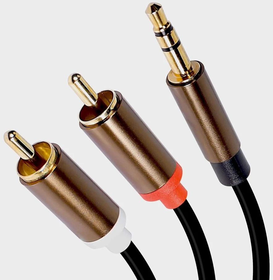 Meiriyfa rca į jack kabelis, 3,5 mm jack kištukas į 2x rca male y adapterio kabelį jack kabelis išmaniesiems telefonams, garsiakalbiams, planšetiniams kompiuteriams, hdtv, namų kinui - 3m