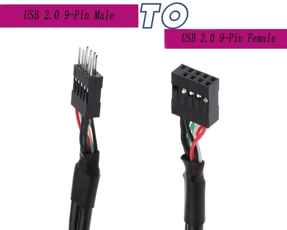 Meiriyfa Usb 2.0 9 kontaktų vidinis motininės plokštės laidas, 50cm