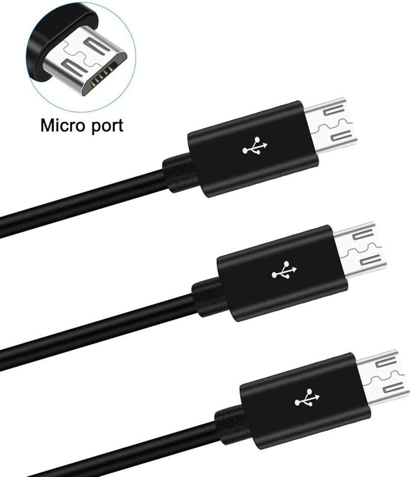 Meiriyfa Usb A į 3x Micro Usb daliklis, 1m, juodas