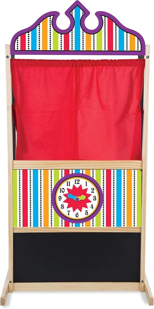 Melissa & Doug prabangus lėlių teatras – tvirta medinė konstrukcija