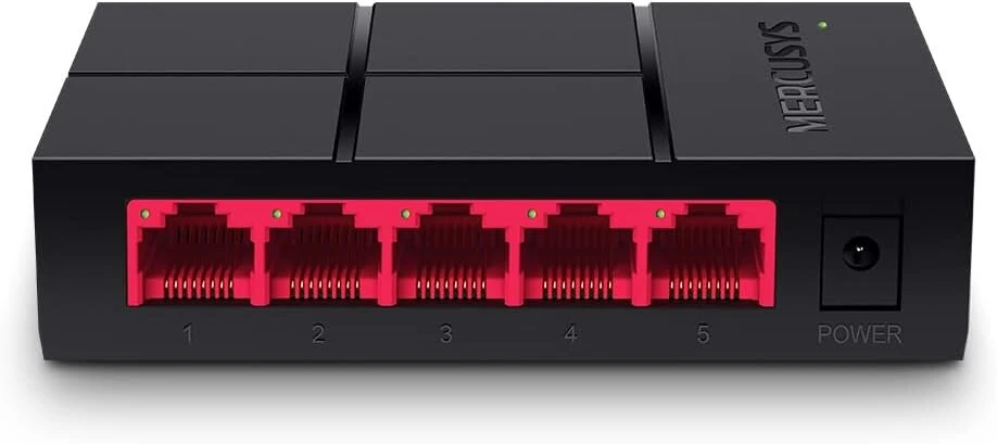 Šakotuvas Mercusys ms105g 5-portų gigabitinis tinklo jungiklis iki 2000 mbps, rj-45 prievadai lan jungiklis, auto-mdi/mdix, be ventiliatoriaus, tylus veikimas, plug and play, automatinis greičio ir dvipusio ryšio reguliavimas