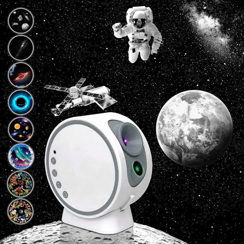 Lova Mertturm® Žvaigždėto dangaus projektorius su meteorų efektu, 8-in-1 planetariumo projektoriaus lempa miegamajam, galaktikos projektorius su reguliuojamu fokusavimo lęšiu vaikams suaugusiems Kalėdų dekoravimui