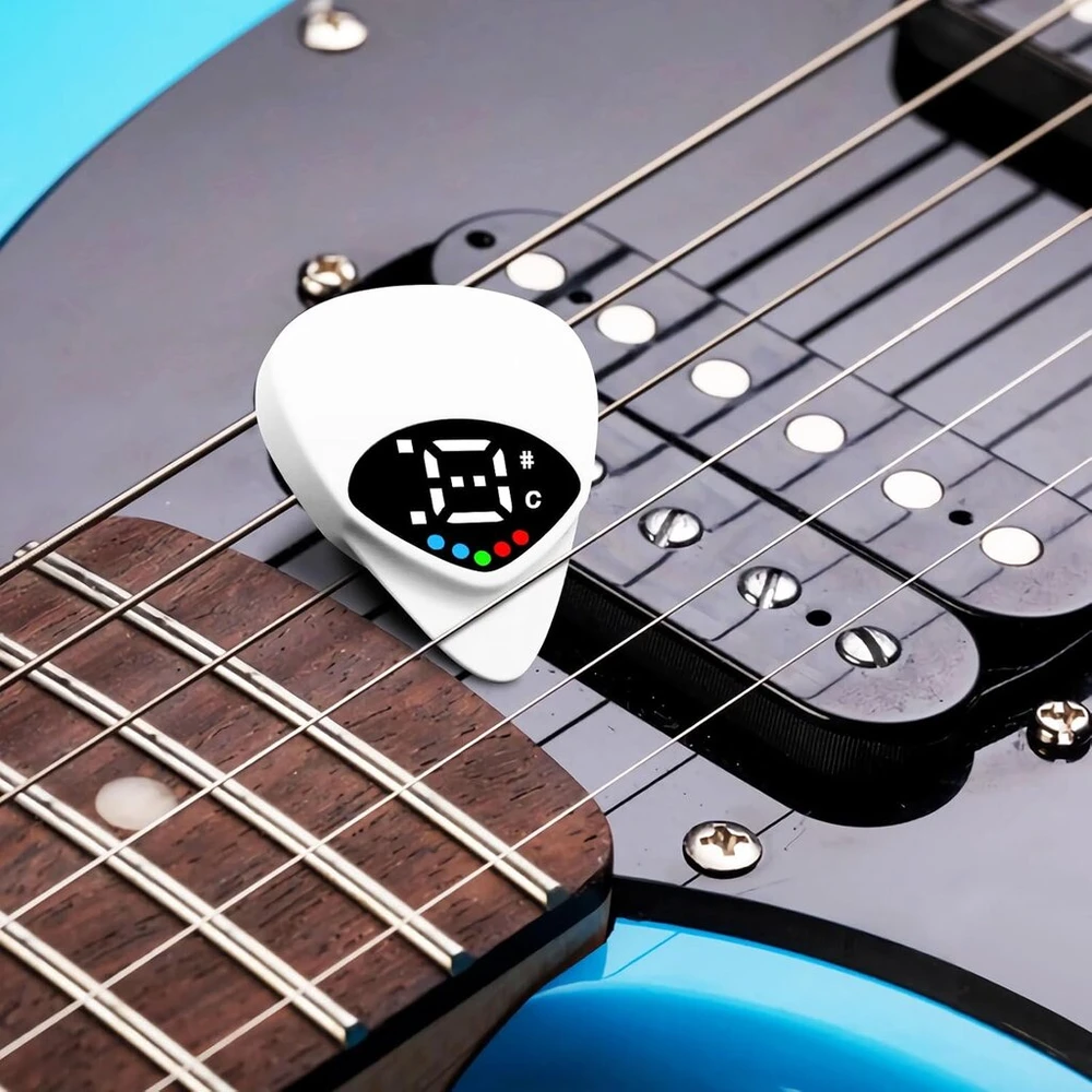 Mesen 2 viename gitaros derintuvas, plektro derintuvas, gitara, capo gitara, 12 vienodų temperamentų, gitaros derintuvas su spalvotu ekranu, tikslus derintuvas, plektras gitarai, bosui, ukulele