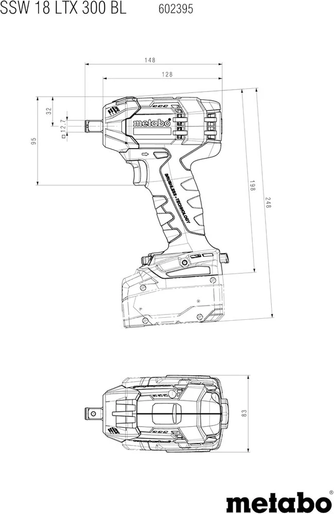 Metabo 602395840 - ssw 18 ltx 300 bl - akumuliatorinis smūginis veržliaraktis su metaloc dėklu
