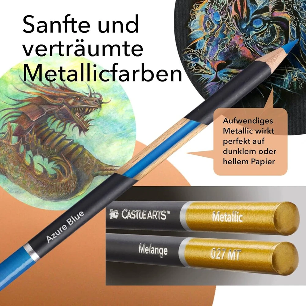 Metaliniai pieštukai "castle Art Supplies", 48 spalvos, dėžutėje
