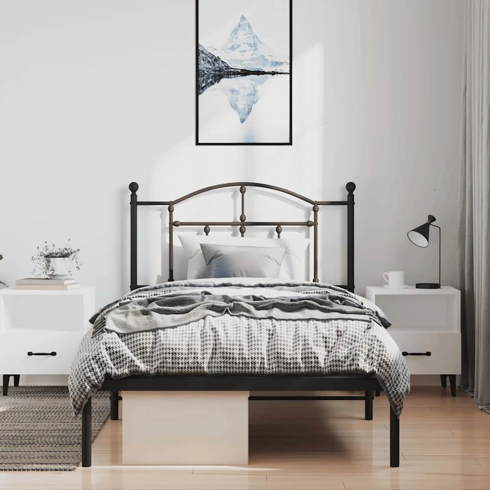 Lova Metalinis lovos rėmas su galvūgaliu, juodos spalvos, 100x190cm