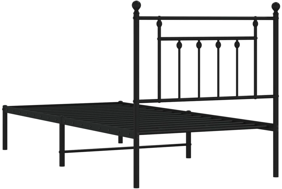 Lova Metalinis lovos rėmas su galvūgaliu, juodos spalvos, 80x200cm