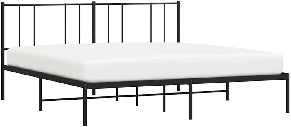 Lova Metalinis lovos rėmas su galvūgaliu, juodos spalvos, 183x213cm