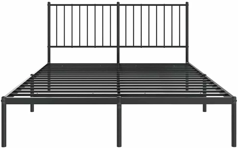 Lova Metalinis lovos rėmas su galvūgaliu, juodos spalvos, 135x190cm