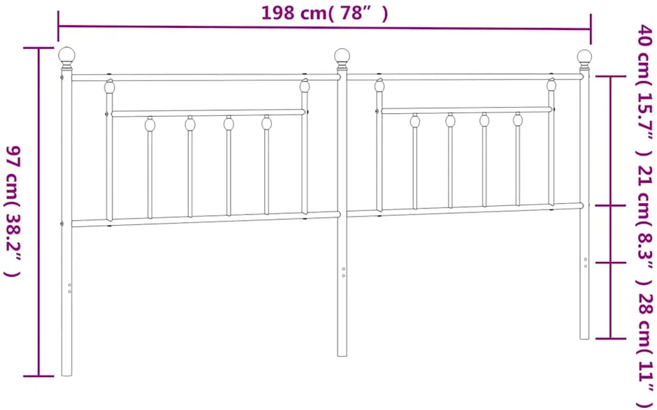 Lova Metalinis pakaitinis galvūgalis, baltos spalvos, 193cm