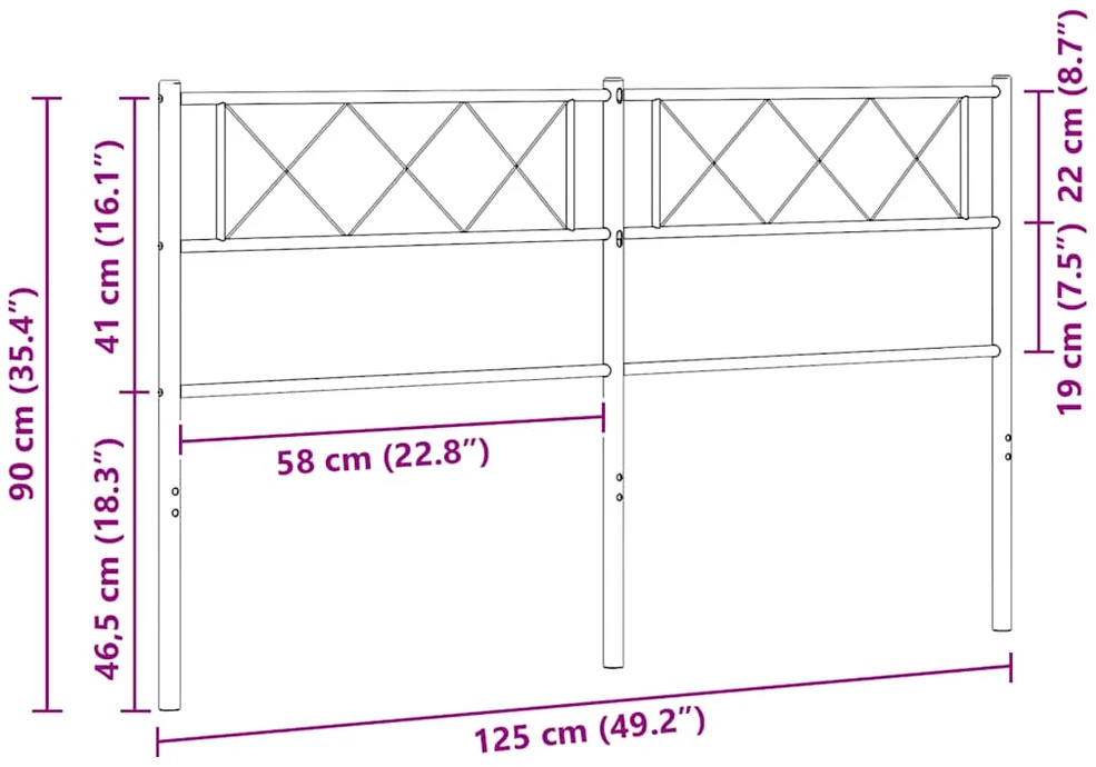 Lova Metalinis pakaitinis galvūgalis, juodos spalvos, 120cm